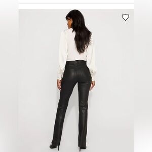 White House Black Market Sleek high rise Black coated boot cut jeans- NWT